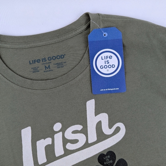 Life Is Good Ballyard Irish Clover Crusher Tee Crew Neck Short Sleeve Moss M NWT - Picture 10 of 10